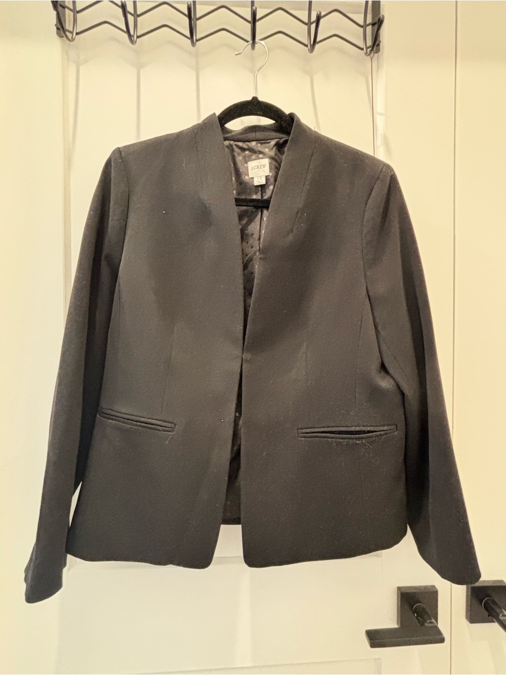 J. Crew Black Collarless Blazer